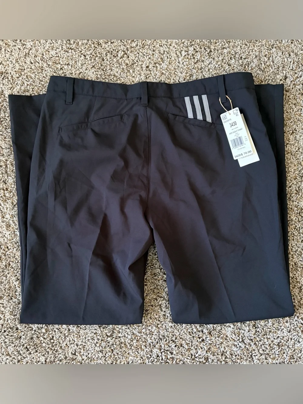 adidas Black Men's Golf Chinos 34X30 Mens Pants